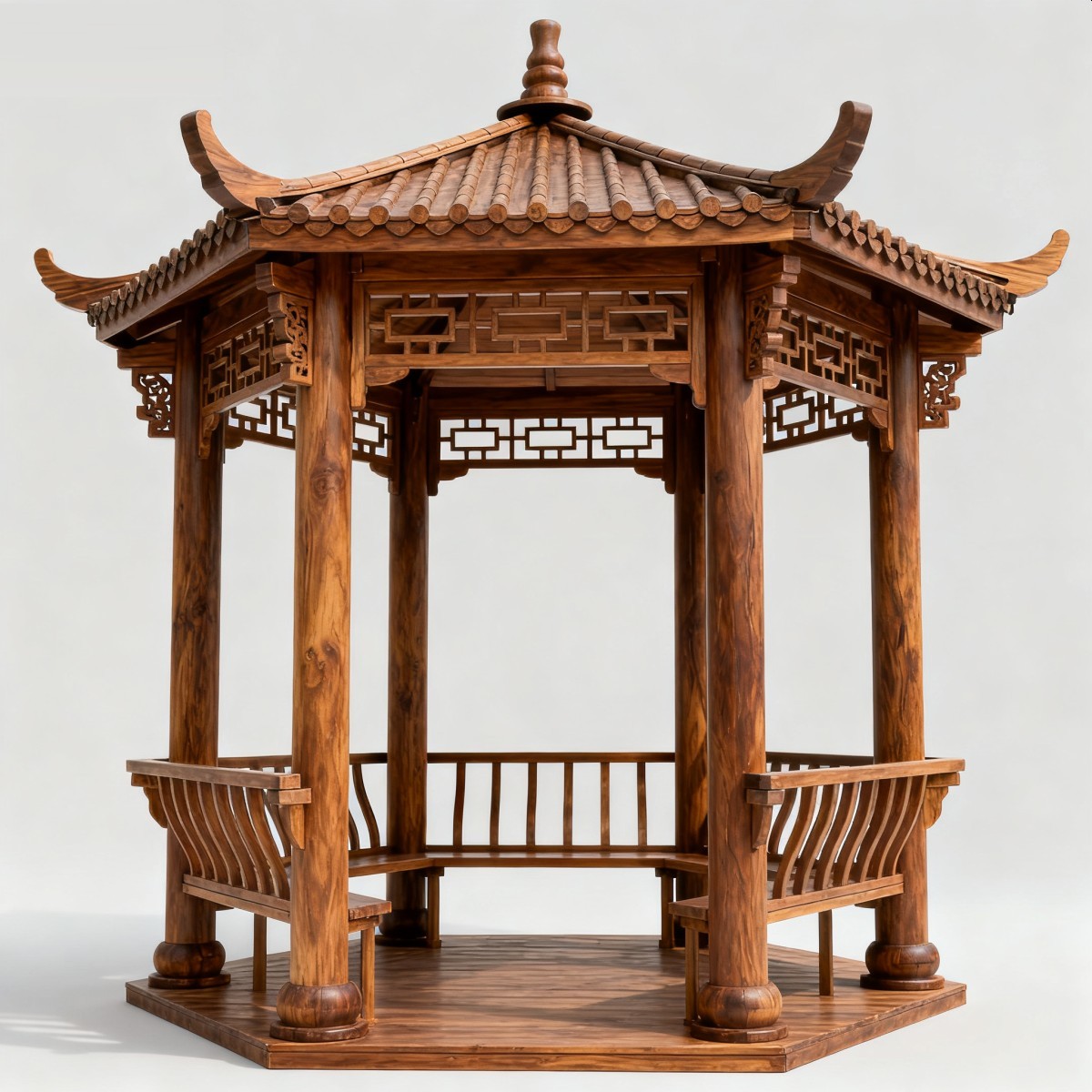 上海中式风格防腐木凉亭,实木凉亭,木亭